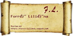 Forró Liliána névjegykártya